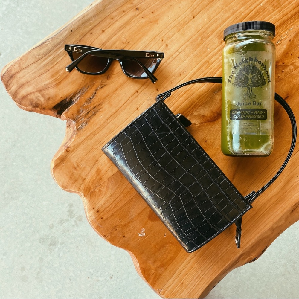 croc black mini purse by White House Black Market